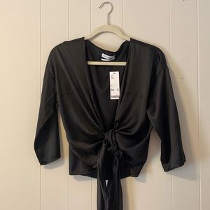 NWT UO Silky Tie Top